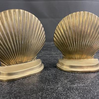 BRASS SHELL BOOKENDS