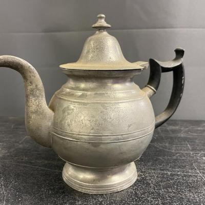 Ca.1820 AMERICAN TEAPOT PEWTER EBEN SMITH