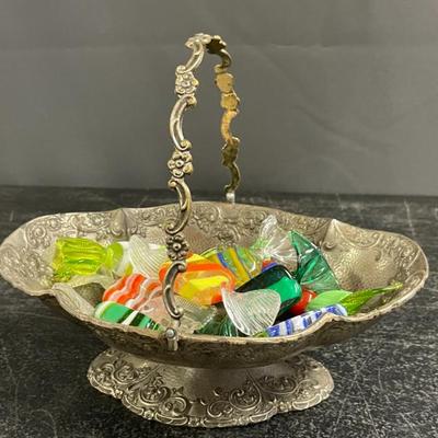 METAL DISH MURANO GLASS CANDY