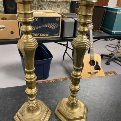 LARGE BRASS CANDLESTICKS