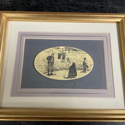 STEPHEN BARLOW ENGRAVING PRINT - VICTORIAN GOLF