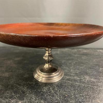 WOOD PEDESTAL STERLING SILVER BASE