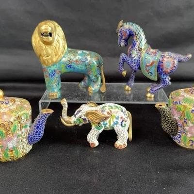 Cloisonné Animals & Mini Teapots 