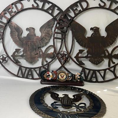 Navy Metal Decor