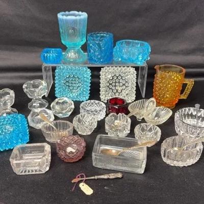Sterling Silver, Fenton Hobnail Salt Cellars And More 