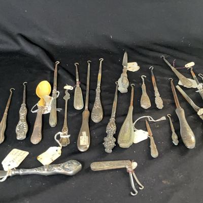 Sterling Button Hooks, Letter Opener, and More 