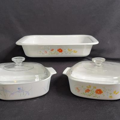“Wildflowers And Shadow Iris” Corning Ware Casseroles 