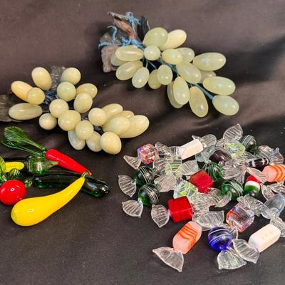 Glass Fruit, Veggies and Candy