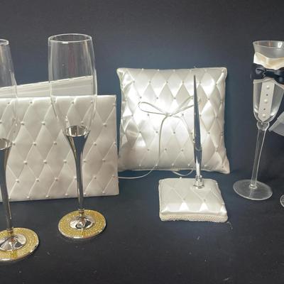 Wedding Book, Glasses and Pillow