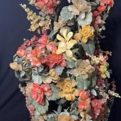 Chinese Mixed Jade and Hard Stone Floral Tree