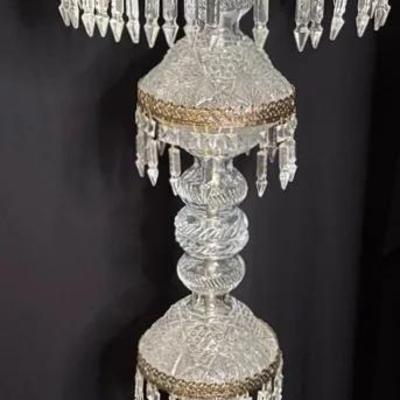 Vintage Cut Crystal Floor Table  