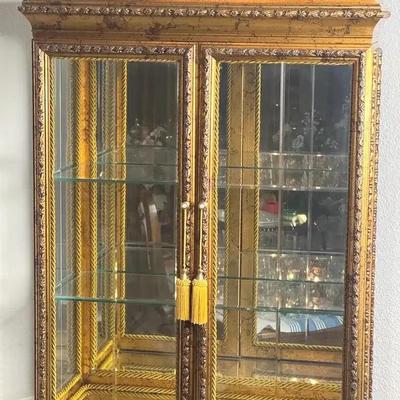 Gilded Gold Glass Cabinet 