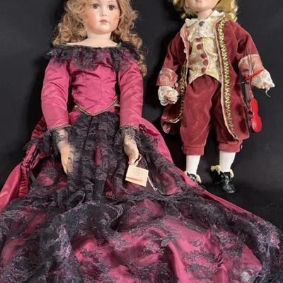 A Jo-Don & RF Collection Porcelain Dolls 