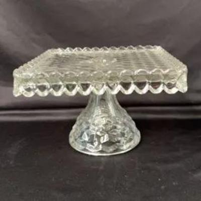 Fostoria American Square Pedestal Cake Stand