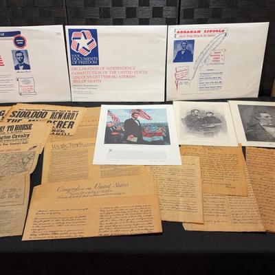 Replica Civil War Maps and Declaration of Independence