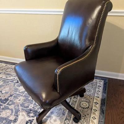 Executive Office Chair, with nailhead trim and a five-star swivel base
