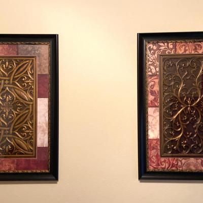 Two 41”x29” Shadowbox Art 