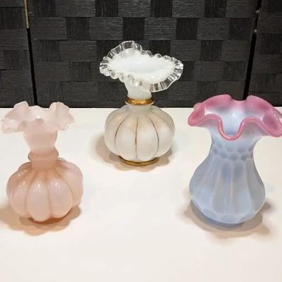 Fenton Ruffle Glass Vases