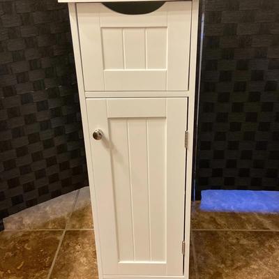 Small White Storage Cabinet (32”x11”x13.5”)