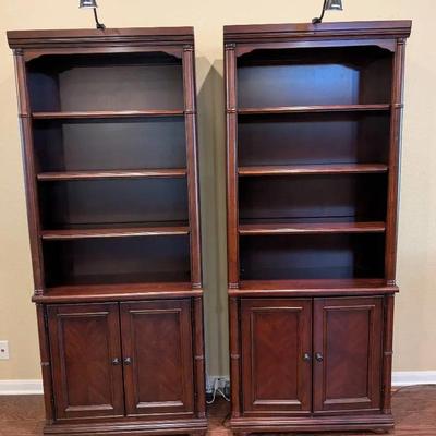 Pair Of Furniture Values International LLC. Cherry Bookcases (78"x32"x13")