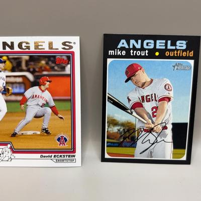 Angels Baseball Cards- 2020 Mike Trout and 2004 David Eckstein
