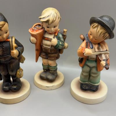 1950's Goebel Hummel "Chimney Sweep", "Little Scholar" and "Little Fiddler"