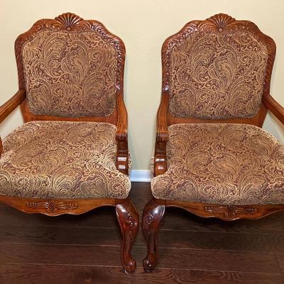 2 Upholstered Armchairs (41”x24”x27”)