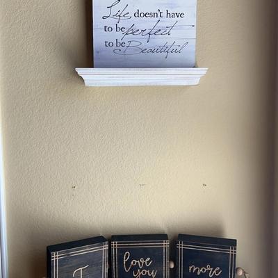 Floating Shelves (3) With Decorative Art 