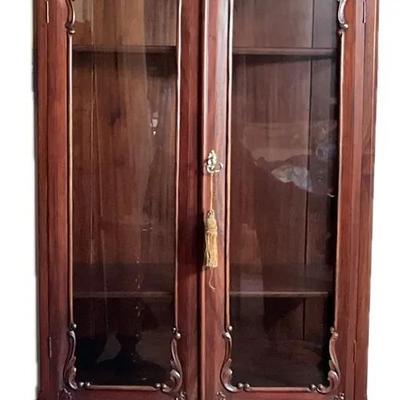 Soild Wood Curio Cabinet With Wood Adjustable Shelves