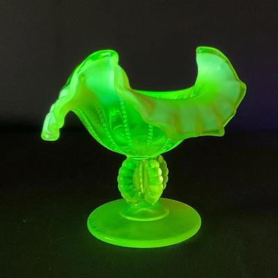 Northwood Opalescent Uranium Glass Compote