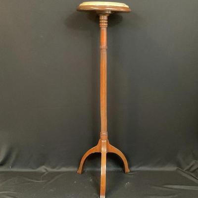 Tall Marble Wooden Top Plant Stand