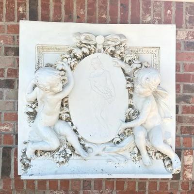 Plaster Wall Hanging Cherub Decor 