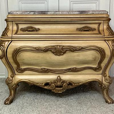 French Provincial Style Bombe Nightstand II