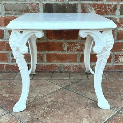 Small Cast Aluminum Outdoor Side Table 