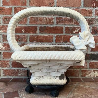 Solid Outdoor Concrete Square Basket Planter 