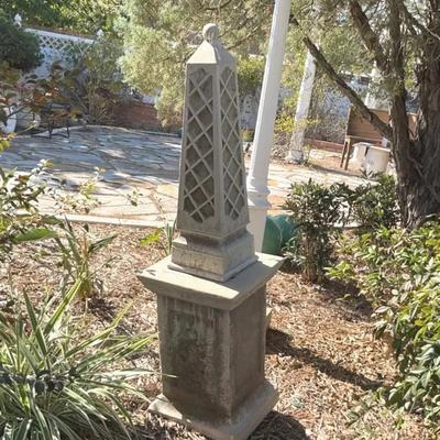 Neoclassical Concrete Garden Obelisk 