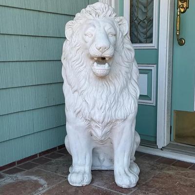 VERY HEAVY Large Outdoor Concrete Lion Statue I