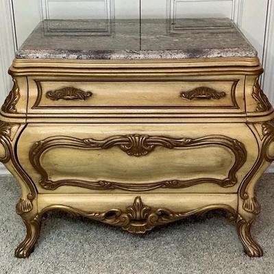 French Provincial Style Bombe Nightstand I