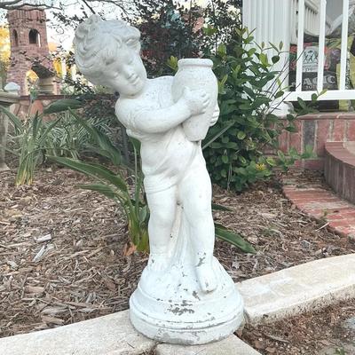 Solid Concrete Little Girl Statue   