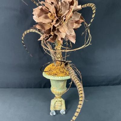 Dried Floral Arrangement With Feathers