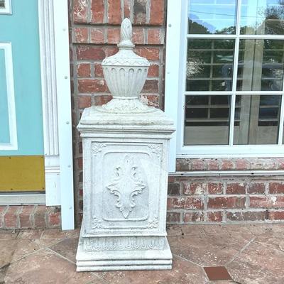 Plaster Trash Can Receptacle  