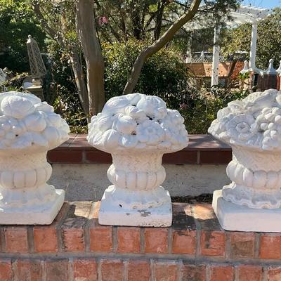 Three Concrete Fruit Baskets