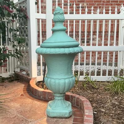 Large Concrete Urn With Removable Lid  