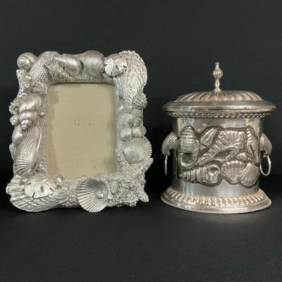 Silver-Toned Seashell Themed Decor