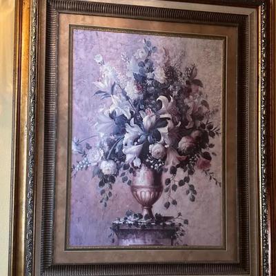 Large Framed Print Of Flowers In A Vase