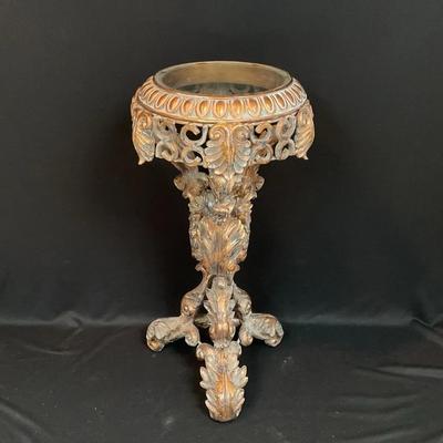 Metal And Resin Glass Side Table