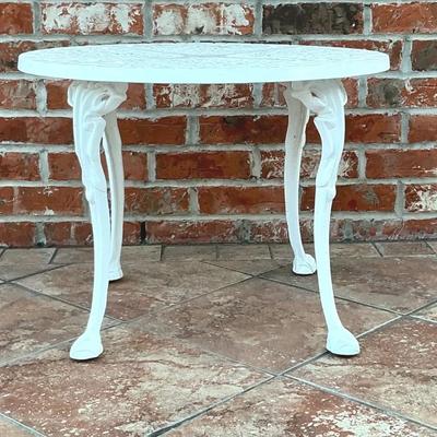 Small Round Cast Aluminum Side Table  