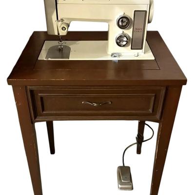 Sears Kenmore Vintage Sewing Machine Table w/ Accessories