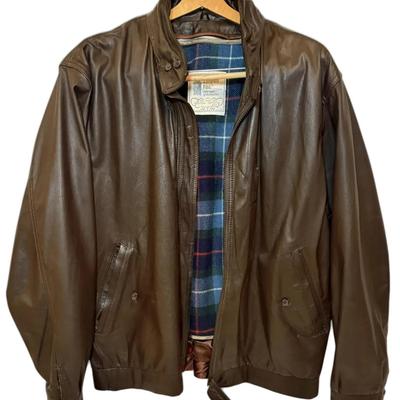 London Fog Leather & Wool Lined Jacket - Size 44 Long