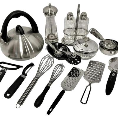 Kitchen Goods - Tea Kettle, Measuring Cups, Utensils, & More